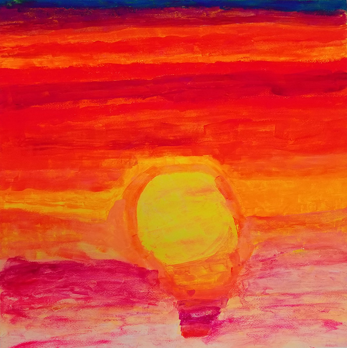 末廣希美 作品 真っ赤な夕焼けに染まる海